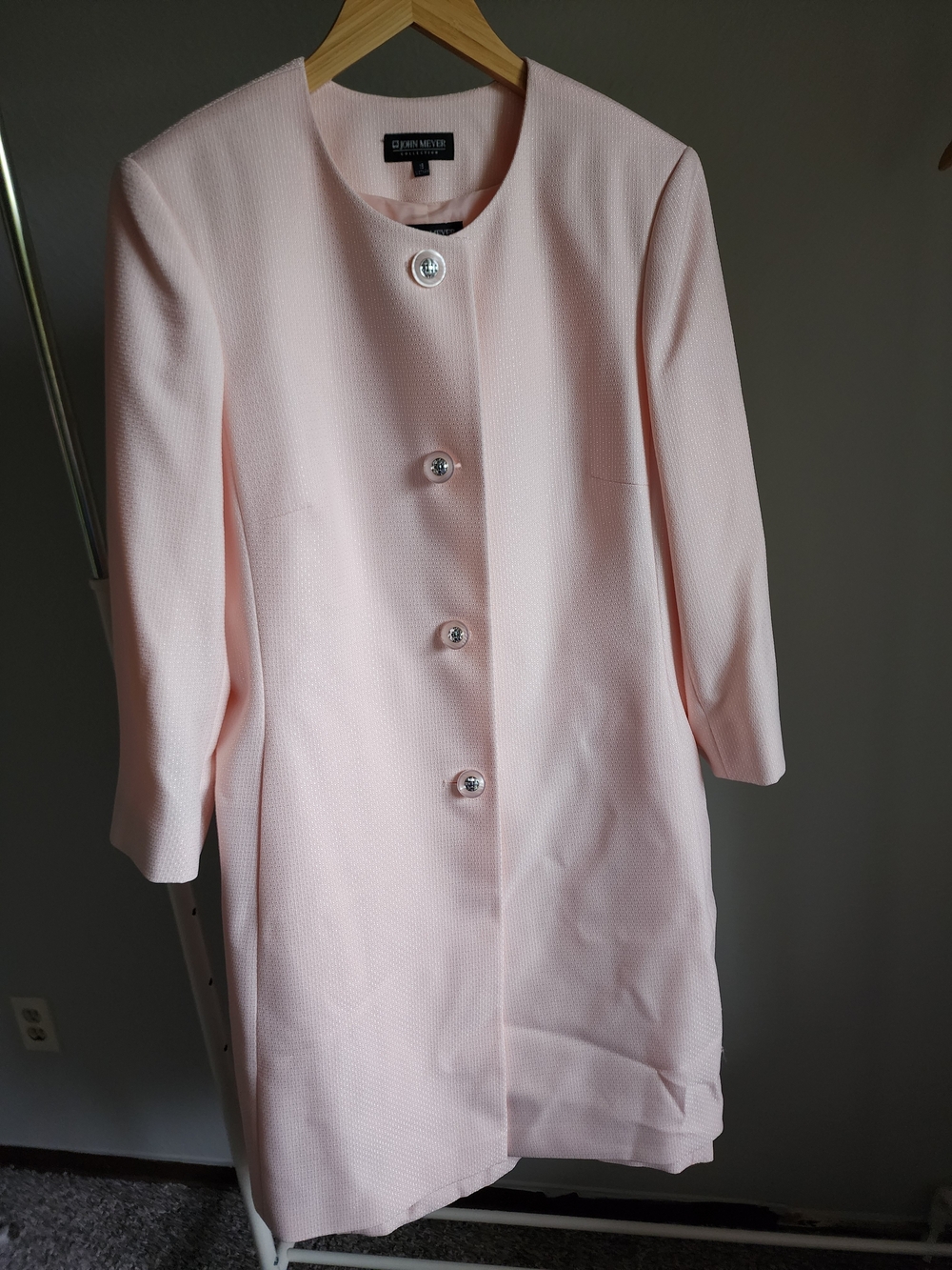 John Meyer Formal 2 Piece Pink Textured Coat And Sleeveless Dress